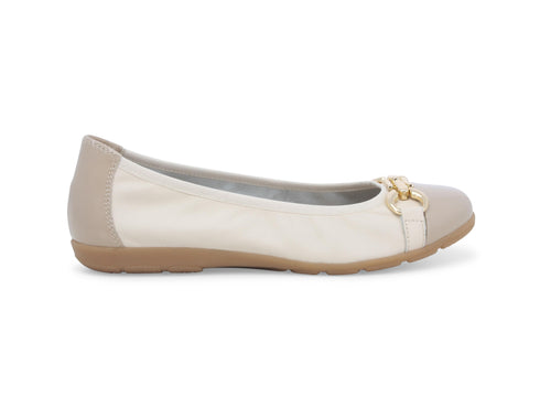 Melluso Donna Ballerina Estiva con Morsetto Tomaia Pelle Beige Panna K60100BK-234285